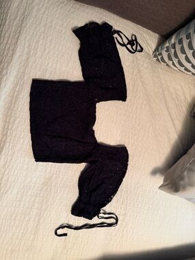 Zara Dark Navy Blue  Lace Top